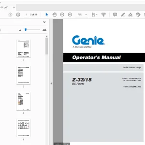 Genie Z-3318 DC Power Operator's Manual 1257144 - PDF DOWNLOAD