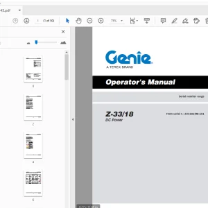 Genie Z-3318 DC Power Operator's Manual 1257145 - PDF DOWNLOAD