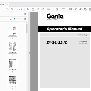 Genie Z-34/22 IC Operator's Manual 1297938 - PDF DOWNLOAD