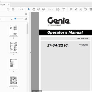 Genie Z-34/22 IC Operator's Manual 1297940 - PDF DOWNLOAD