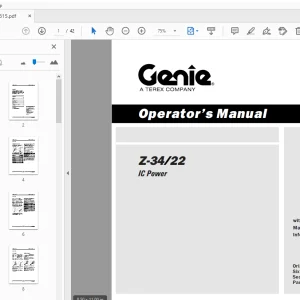 Genie Z-34/22 IC Power Operator's Manual 1258815 PDF