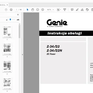 Genie Z-34/22 Z-34/22N DC Power Instrukcja obsługi 1258814PO - PDF