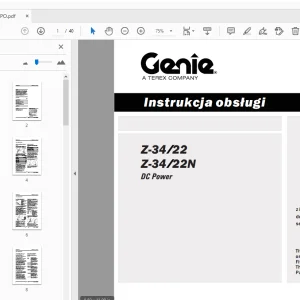 Genie Z-34/22 Z-34/22N DC Power Instrukcja obsługi 133547PO - PDF