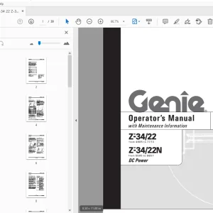 Genie Z-34/22 Z-34/22N DC Power Operator's Manual 1000047 - PDF DOWNLOAD