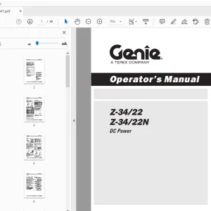 Genie Z-34/22 Z-34/22N DC Power Operator's Manual 133547 - PDF DOWNLOAD