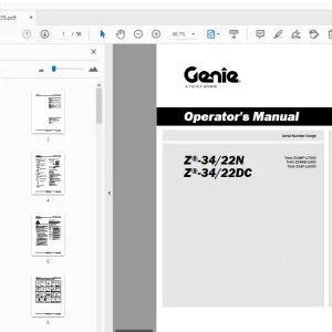 Genie Z-34/22N Z-34/22DC Operator's Manual 1297935 - PDF DOWNLOAD