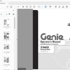 Genie Z-3422 Bi Energy Power Operation & Maintenance Manual 1000049 - PDF