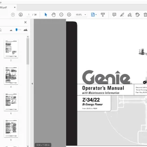 Genie Z-3422 Bi-Energy Power Operation & Maintenance Manual 82598 PDF