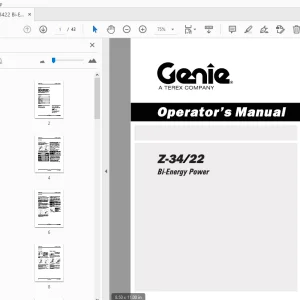 Genie Z-3422 Bi-Energy Power Operator's Manual 1258816 - PDF DOWNLOAD