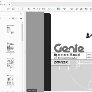 Genie Z-3422 IC Operation & Maintenance Manual 43655 - PDF