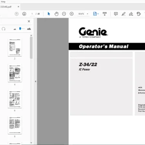 Genie Z-3422 IC Power Operator’s Manual 133548 - PDF DOWNLOAD