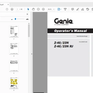 Genie Z-40/23N Z-40/23N RJ Operator's Manual 114304 - PDF