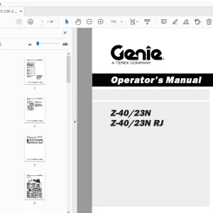 Genie Z-40/23N Z-40/23N RJ Operator's Manual 227128 - PDF DOWNLOAD
