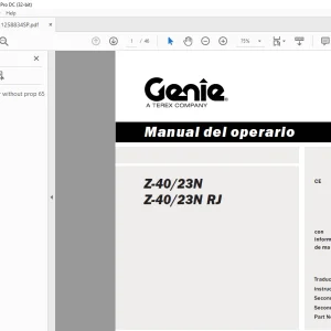 Genie Z-40/23N Z-40/23N RJ Manual del Operario 1258834-PDF DOWNLOAD (Spanish)