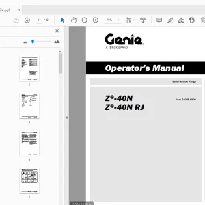Genie Z-40N Z-40N RJ Operator's Manual 1315874 - PDF DOWNLOAD