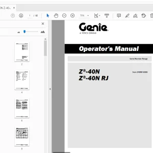 Genie Z-40N Z-40N RJ Operator's Manual 1315875 - PDF DOWNLOAD