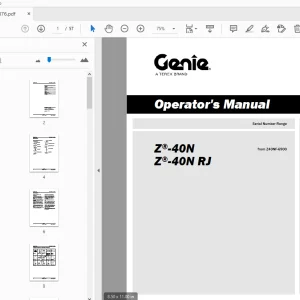 Genie Z-40N Z-40N RJ Operator's Manual 1315876 - PDF DOWNLOAD