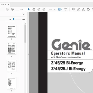 Genie Z-45/25 Bi-Energy Z-45/25J Bi-Energy Operator's Manual 52630 - PDF