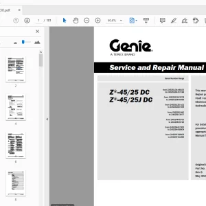 Genie Z-45/25 DC Z-45/25J DC Service & Repair Manual 1268530 - PDF