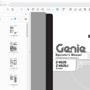 Genie Z-45/25 Z-45/25 J IC Power Operator's Manual 82600 - PDF DOWNLOAD