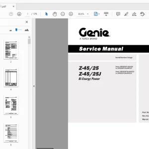 Genie Z-45/25 Z-45/25J Bi-Energy Power Service Manual - PDF DOWNLOAD