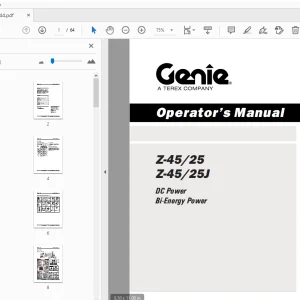 Genie Z-45/25 Z-45/25J DC Power Bi-Energy Power Operator's Manual 114344 PDF