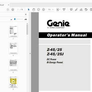 Genie Z-45/25 Z-45/25J DC Power Bi-Energy Power Operator's Manual - PDF