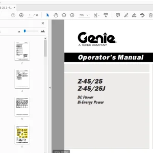 Genie Z-45/25 Z-45/25J DC Power Bi-Energy Power Operator's Manual - PDF