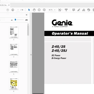 Genie Z-45/25 Z-45/25J DC Power Bi-Energy Power Operator's Manual - PDF