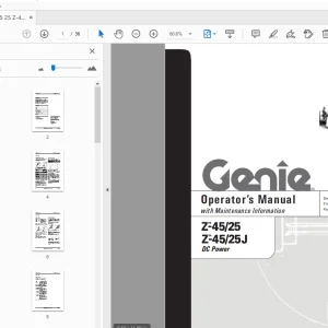 Genie Z-45/25 Z-45/25J DC Power Operator's Manual 82595 - PDF DOWNLOAD