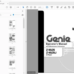 Genie Z-45/25 Z-45/25J IC Power Operator's Manual 110015 - PDF DOWNLOAD