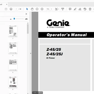 Genie Z-45/25 Z-45/25J IC Power Operator's Manual 114339 - PDF DOWNLOAD