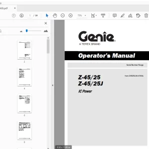 Genie Z-45/25 Z-45/25J IC Power Operator's Manual 218568 - PDF