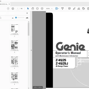 Genie Z-45/25 Z-45/25J Operator's Manual 110017 - PDF DOWNLOAD