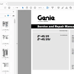 Genie Z-45/25 Z-45/25J Service & Repair Manual 1312350 - PDF DOWNLOAD