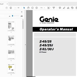 Genie Z-45/25 Z-45/25J Z-51/30J IC Power Operator's Manual 114340 - PDF DOWNLOAD