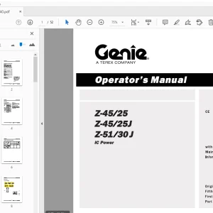 Genie Z-45/25 Z-45/25J Z-51/30J IC Power Operator's Manual PDF