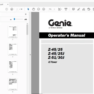 Genie Z-45/25 Z-45/25J Z-51/30J IC Power Operator's Manual 219414 - PDF