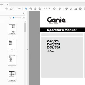 Genie Z-45/25 Z-45/25J Z-51/30J Operator's Manual 219413 - PDF DOWNLOAD