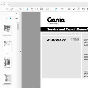 Genie Z-45/25J DC Service & Repair Manual 1315848 - PDF DOWNLOAD