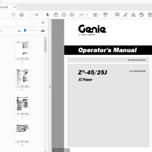 Genie Z-45/25J IC Power Operator's Manual 1299167 - PDF DOWNLOAD