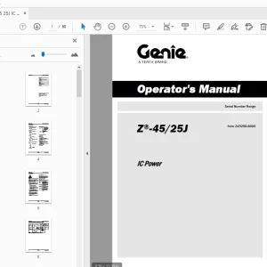 Genie Z-45/25J IC Power Operator's Manual 1320357 - PDF DOWNLOAD