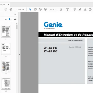 Genie Z-45 FE Z-45 DC Manuel d'Entretien et de Réparation - PDF DOWNLOAD