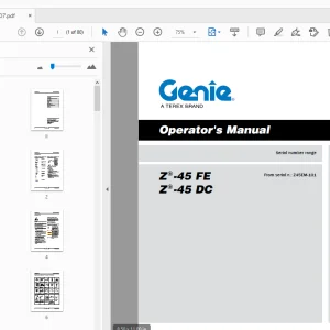 Genie Z-45 FE Z-45 DC Operator's Manual 1299207 - PDF DOWNLOAD