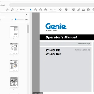 Genie Z-45 FE Z-45 DC Operator's Manual 1299208 - PDF DOWNLOAD