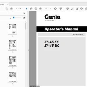 Genie Z-45 FE Z-45 DC Operator's Manual 1315865 - PDF DOWNLOAD