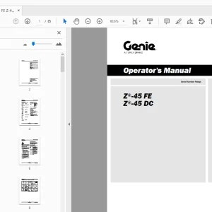 Genie Z-45 FE Z-45 DC Operator's Manual 1315866 - PDF DOWNLOAD