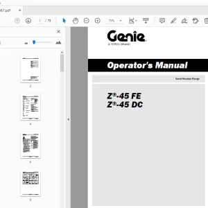 Genie Z-45 FE Z-45 DC Operator's Manual 1315867 - PDF DOWNLOAD