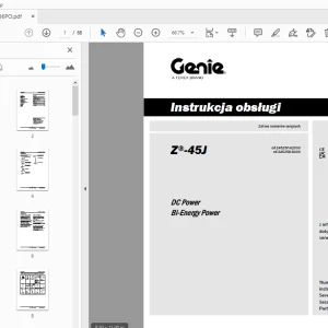 Genie Z-45 J DC Power Bi-Energy Power Instrukcja obsługi 1307436PO - PDF