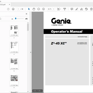 Genie Z-45 XC Operator's Manual 1305353 - PDF DOWNLOAD